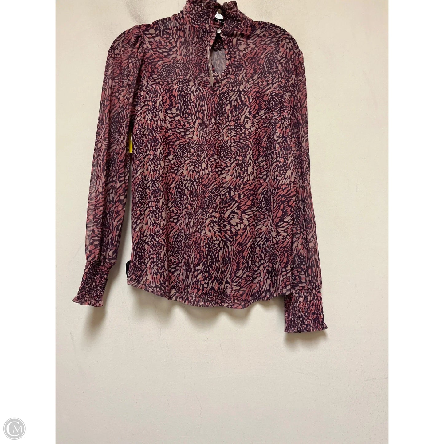 Top Long Sleeve By Cable And Gauge In Pink & Purple, Size: S