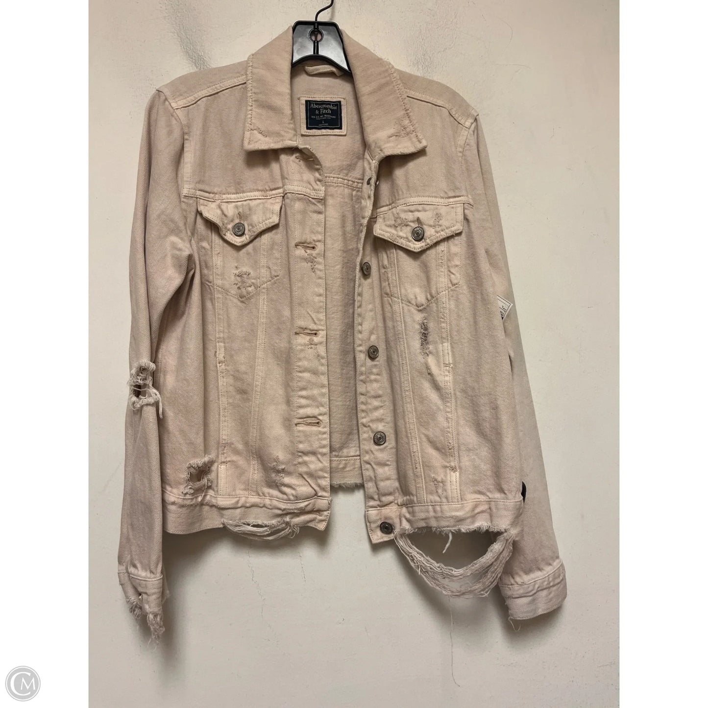 Jacket Denim By Abercrombie And Fitch In Pink, Size: L