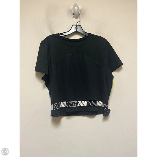 Athletic Top Short Sleeve By Nike Apparel In Black & White, Size: Xl