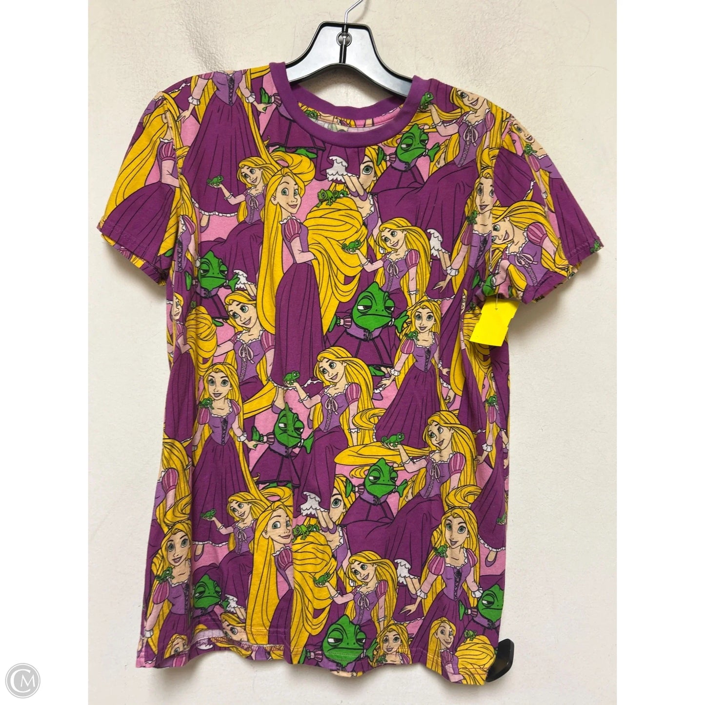 Top Short Sleeve Basic By Disney In Purple & Yellow, Size: S