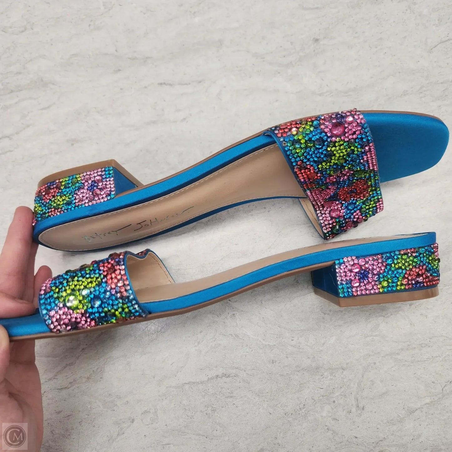 Sandals Flats By Betsey Johnson In Floral Print, Size: 7