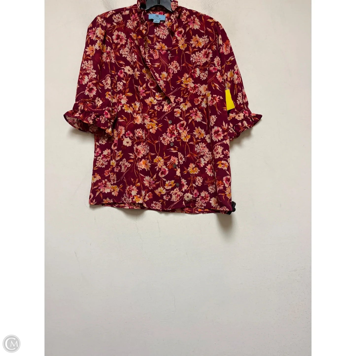 Top Short Sleeve By Cece In Floral Print, Size: S