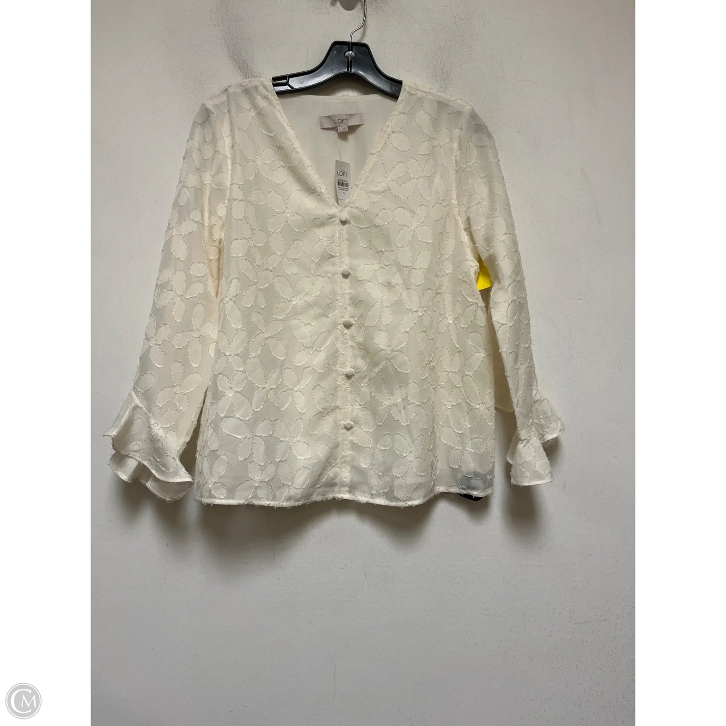 Top Long Sleeve By Loft In Cream, Size: S