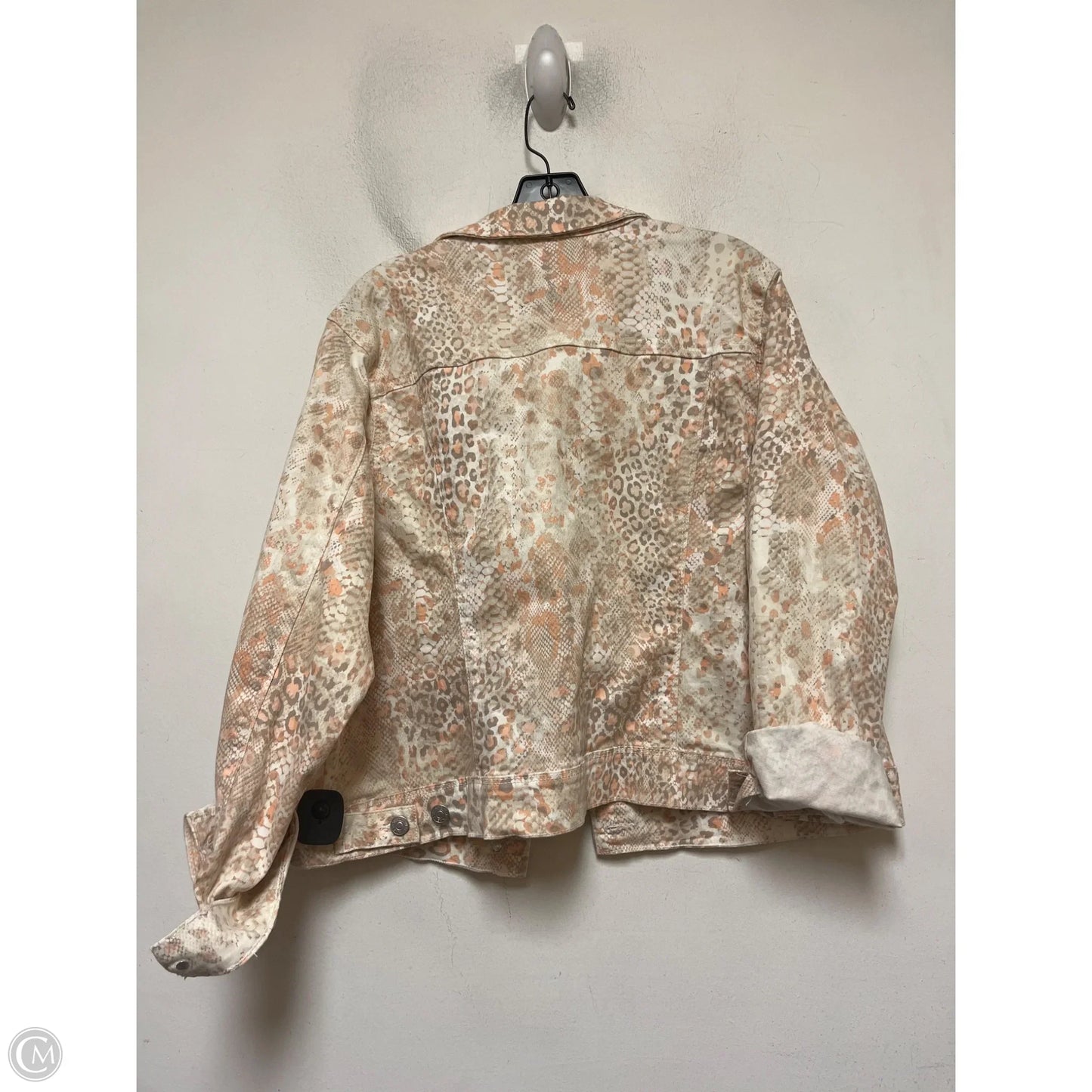 Jacket Denim By Nine West In Snakeskin Print, Size: Xxl