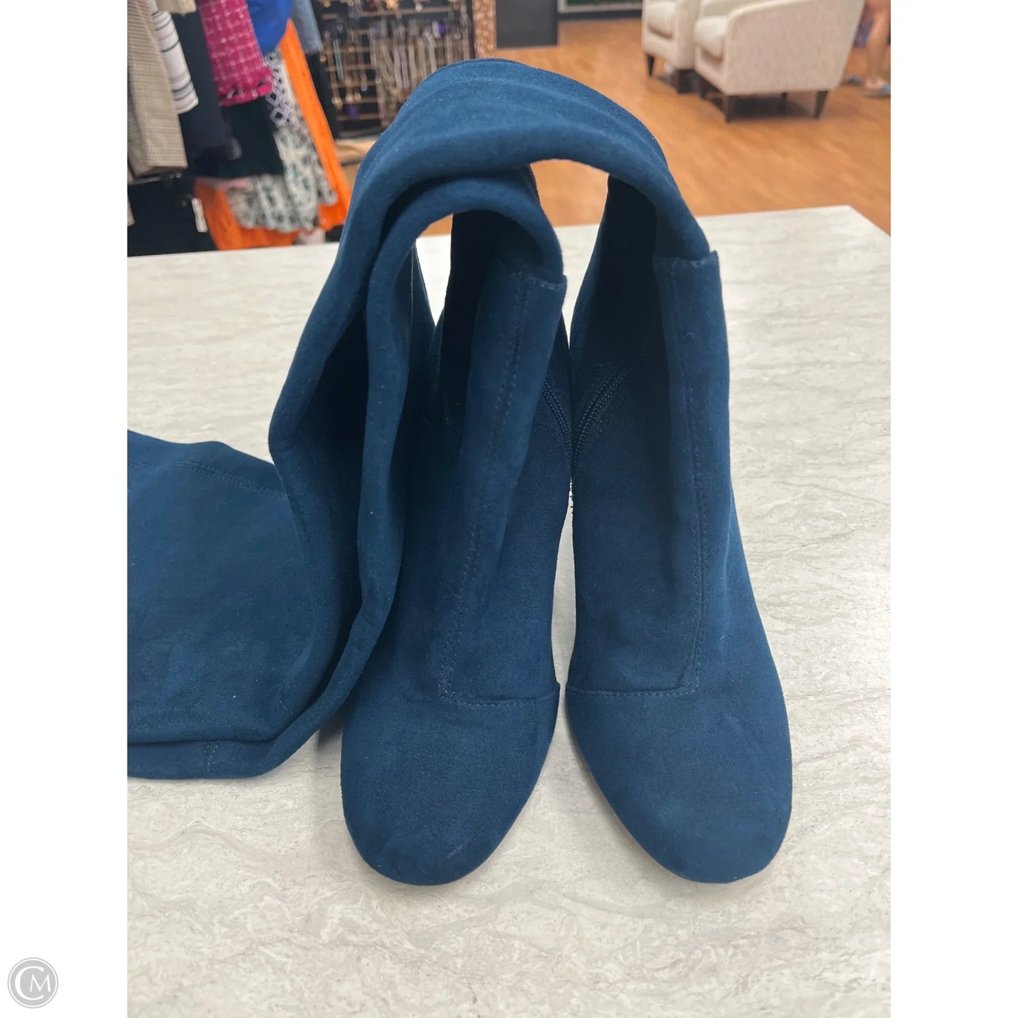 Boots Designer By Neiman Marcus In Navy, Size: 8.5