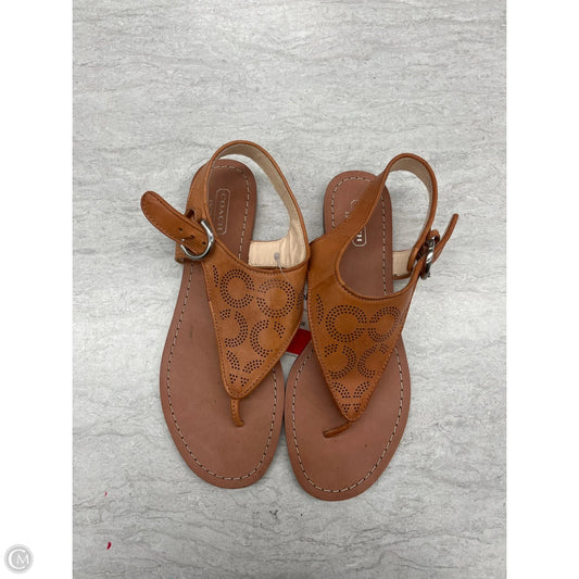 Sandals Designer By Coach In Tan, Size: 8