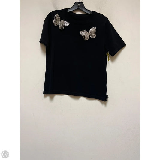 Top Short Sleeve By Clothes Mentor In Black & Silver, Size: L