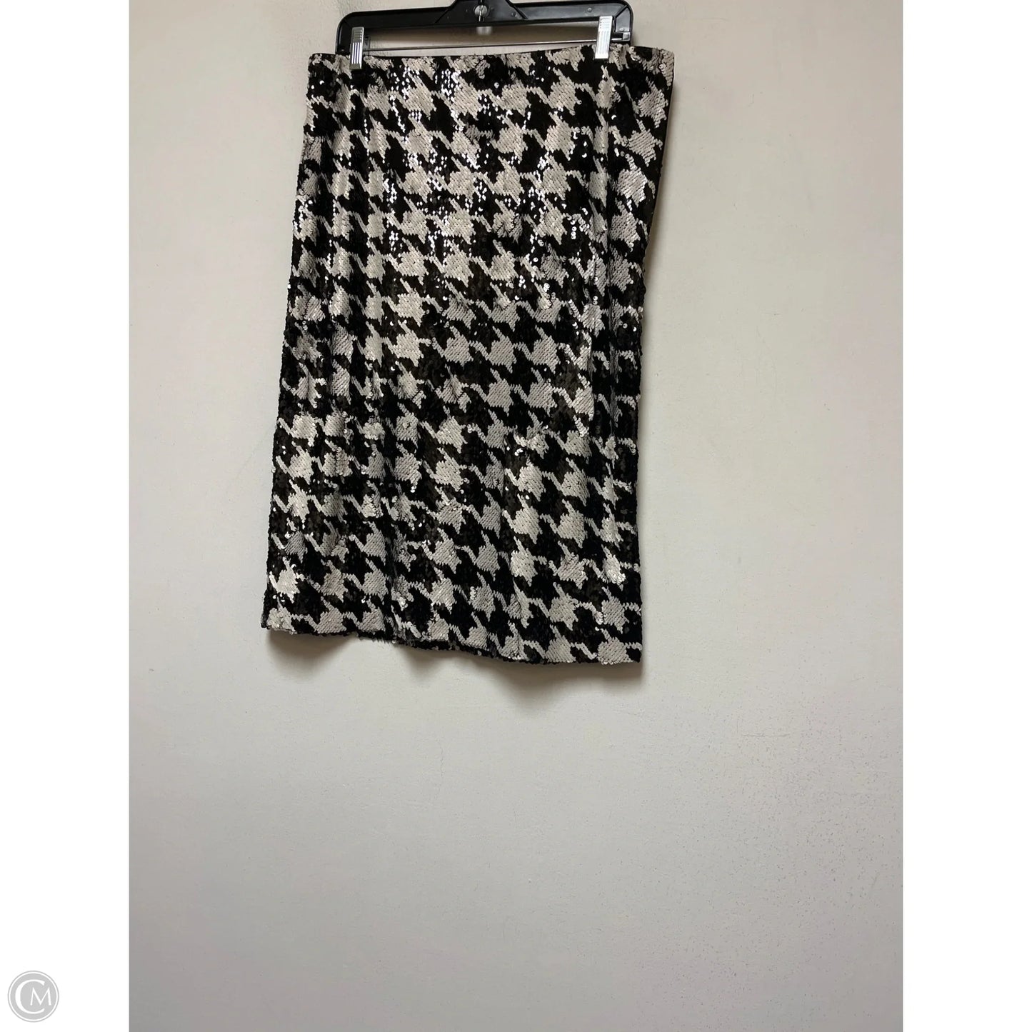 Skirt Midi By Ann Taylor In Black & White, Size: 12