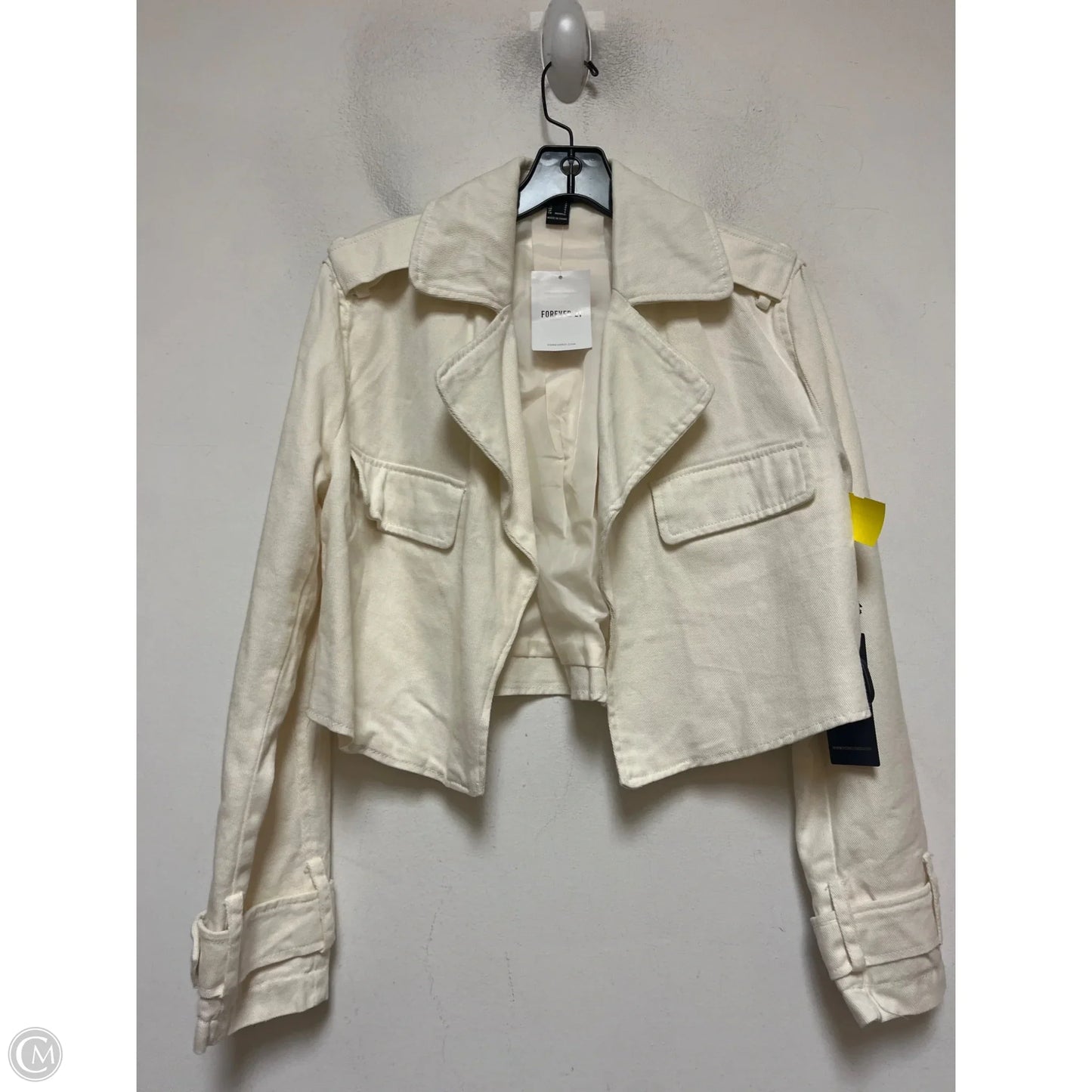 Jacket Denim By Forever 21 In Cream, Size: S