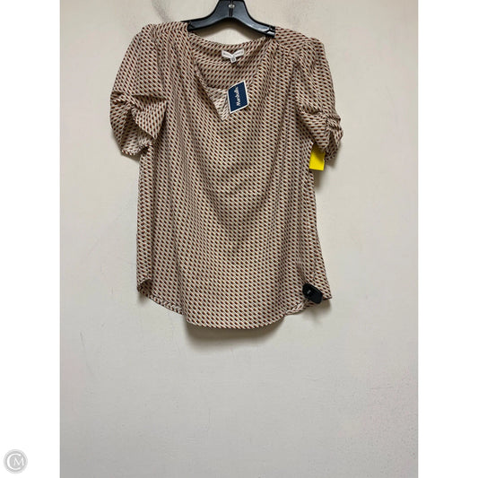 Top Short Sleeve By Maison Damelie In Orange & Tan, Size: M