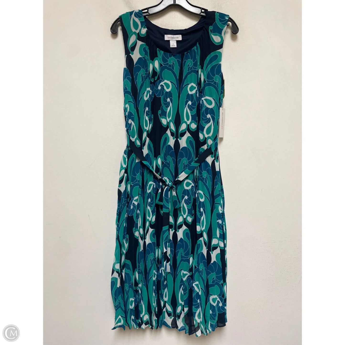 Dress Casual Midi By Liz Claiborne In Blue & Green, Size: S