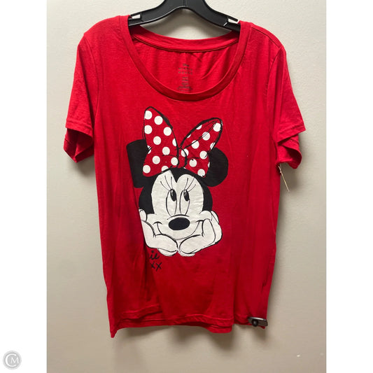 Top Short Sleeve By Disney In Red, Size: 2x