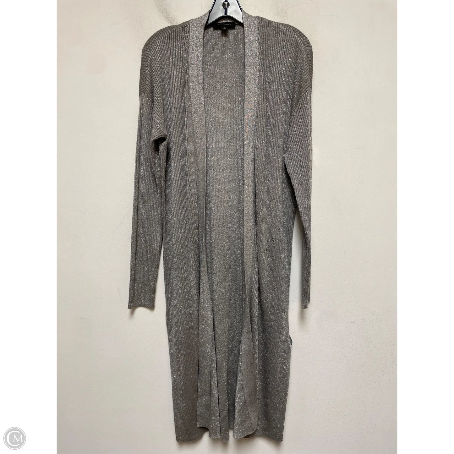 Cardigan By Ann Taylor In Silver, Size: L