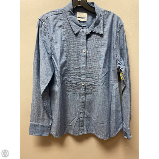 Top Long Sleeve By J. Crew In Blue Denim, Size: L