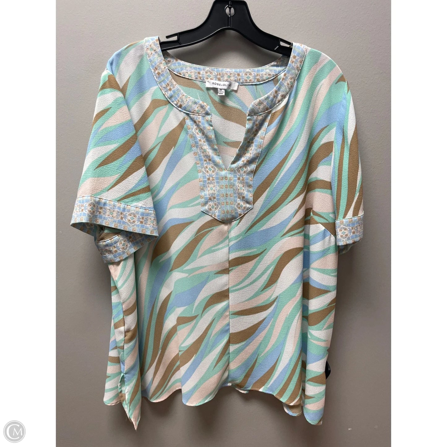 Pants Set 2pc By Rose And Olive In Blue & Green, Size: 2x