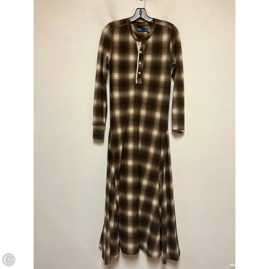Dress Casual Maxi By Polo Ralph Lauren In Plaid Pattern, Size: M