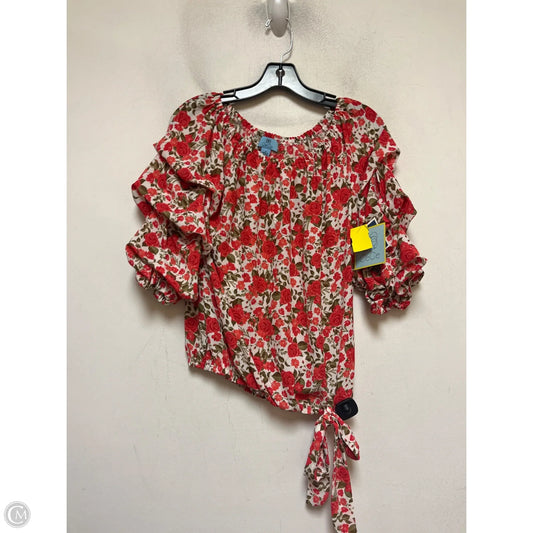 Top Short Sleeve By Cece In Floral Print, Size: S