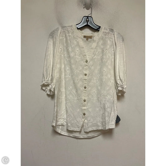 Top Short Sleeve By Democracy In White, Size: Xs