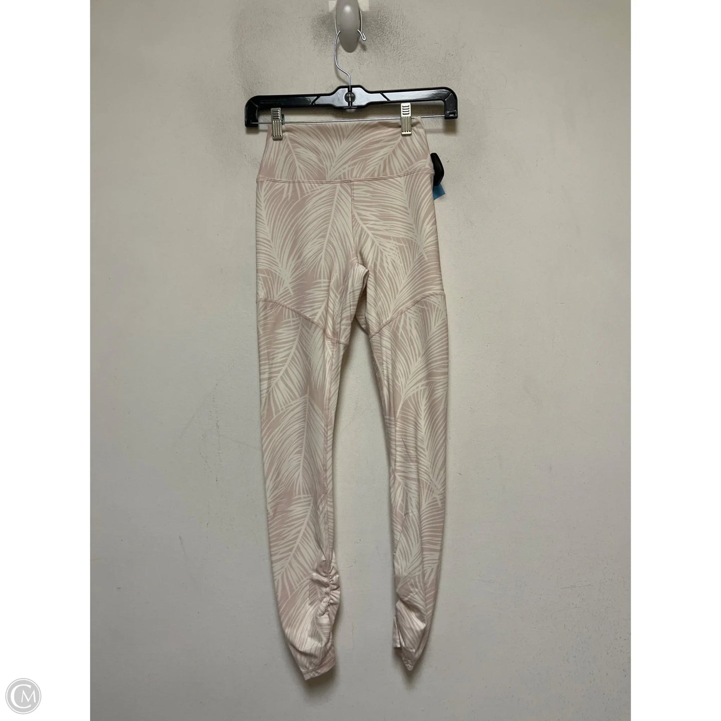 Athletic Leggings By Spiritual Gangster In Cream & Pink, Size: S