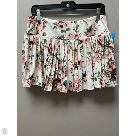 Athletic Skort By Laura Ashley In Floral Print, Size: Xl