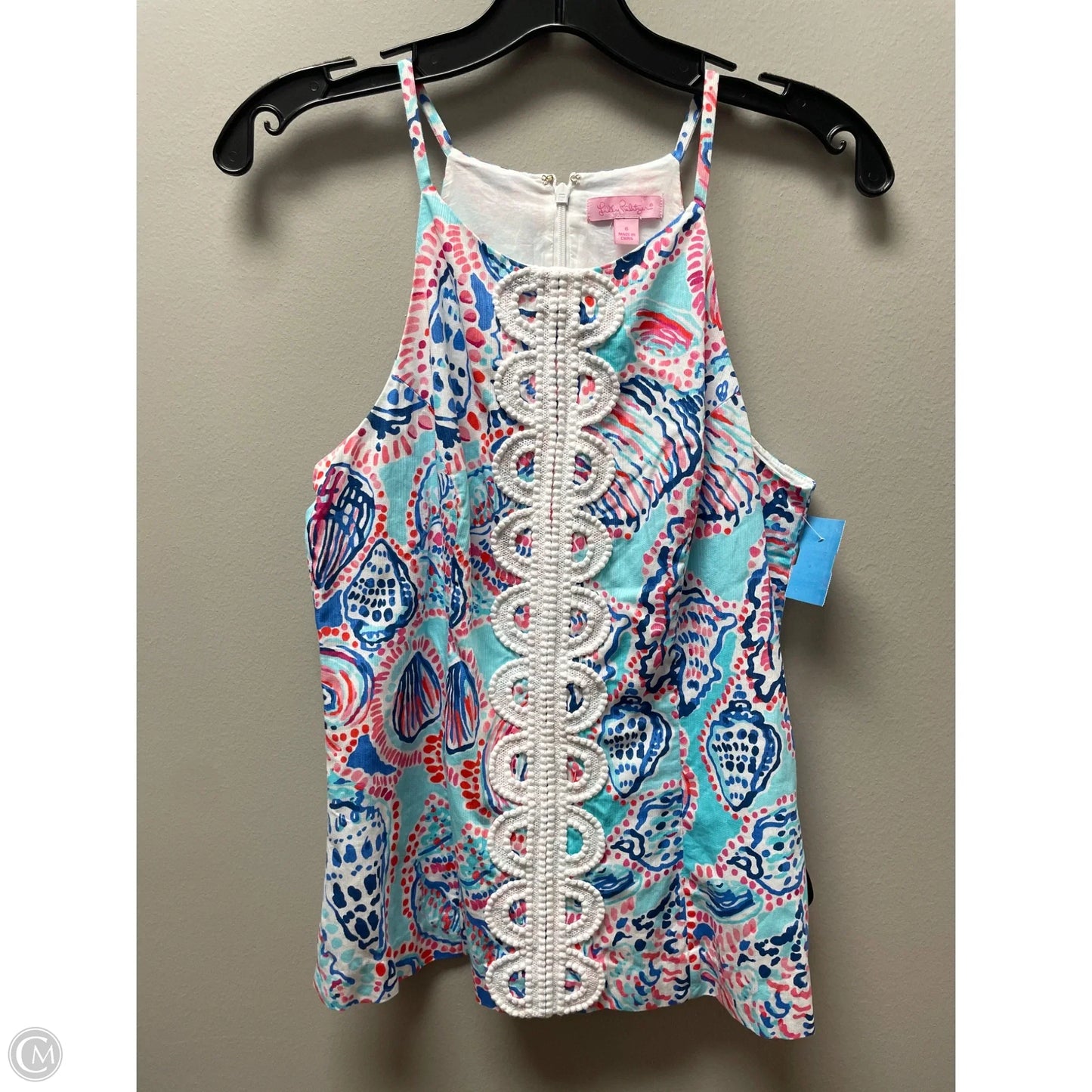 Tank Top Designer By Lilly Pulitzer In Blue & Pink, Size: 6