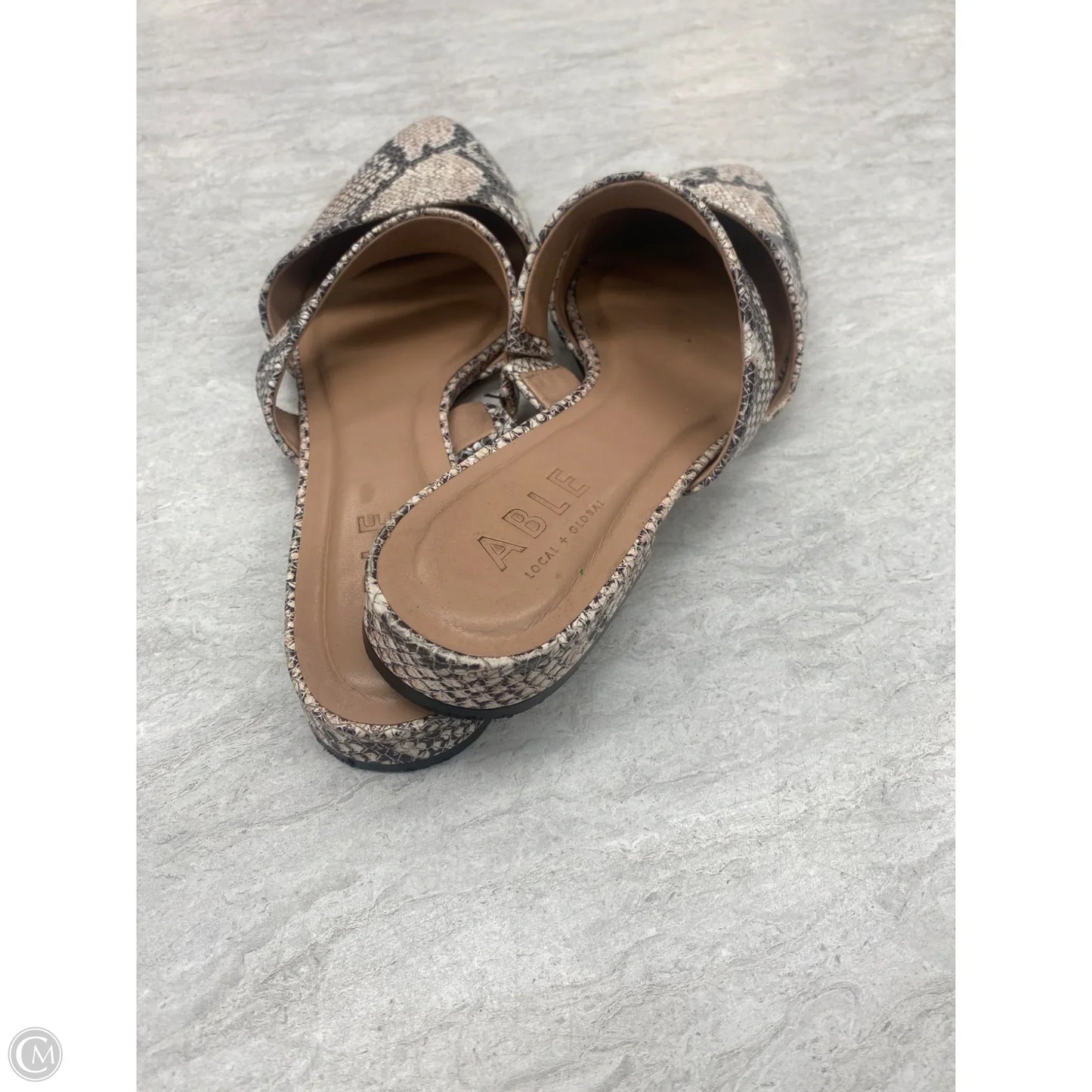 Shoes Flats By Able In Snakeskin Print, Size: 8