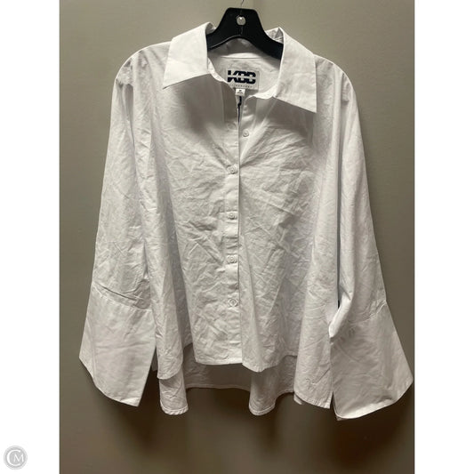 Top Long Sleeve By Clothes Mentor In White, Size: M