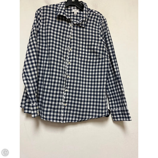 Top Long Sleeve By J. Crew In Blue & White, Size: L