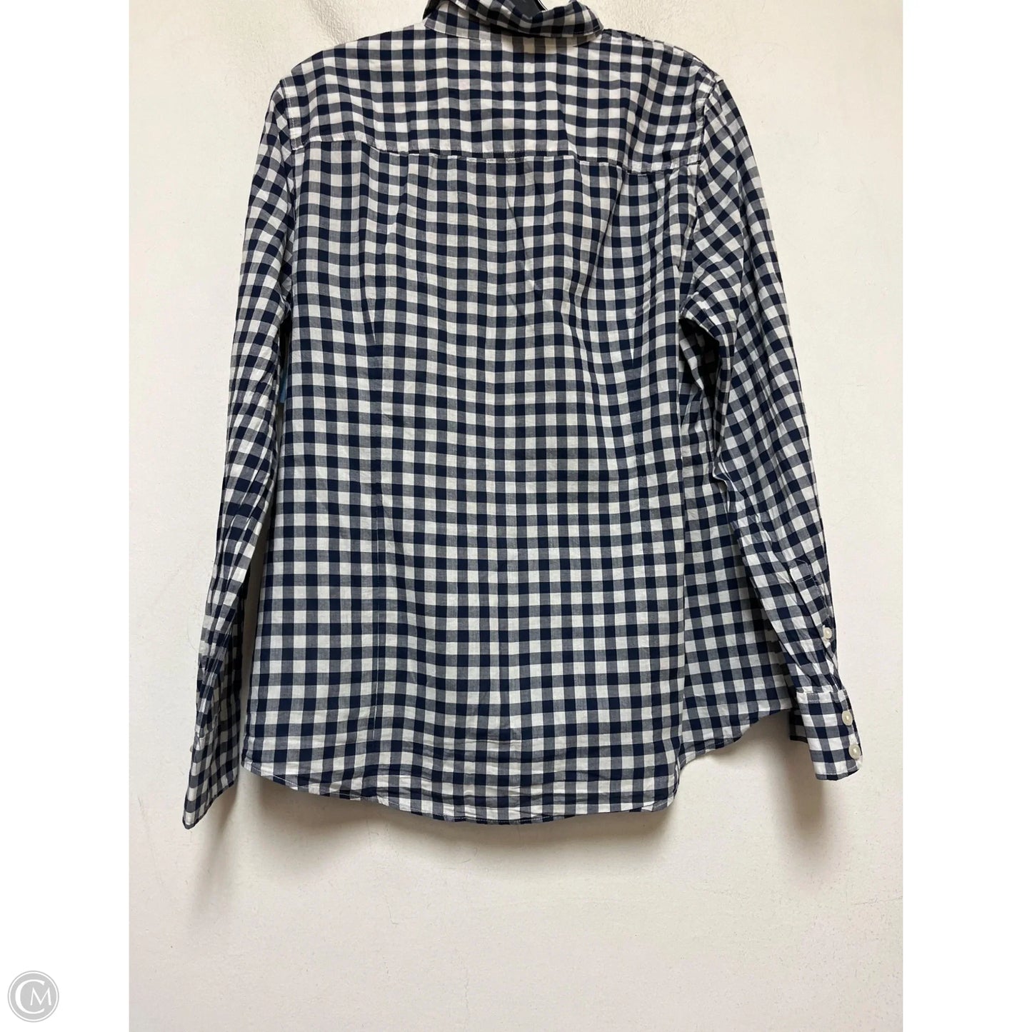 Top Long Sleeve By J. Crew In Blue & White, Size: L