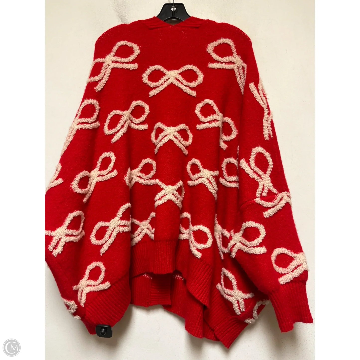 Cardigan By Bucketlist In Red & White, Size: L