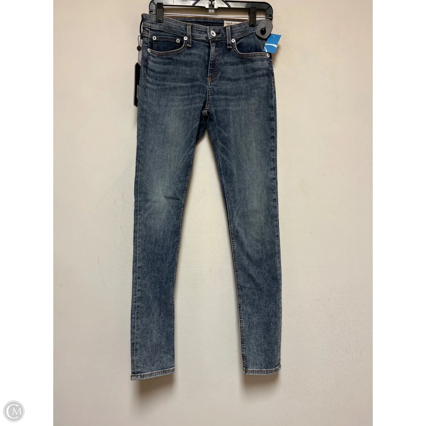 Jeans Skinny By Rag And Bone In Blue Denim, Size: 4