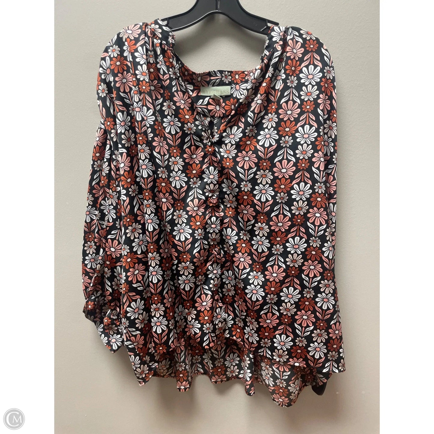 Top Short Sleeve By Ryegrass In Floral Print, Size: 2x