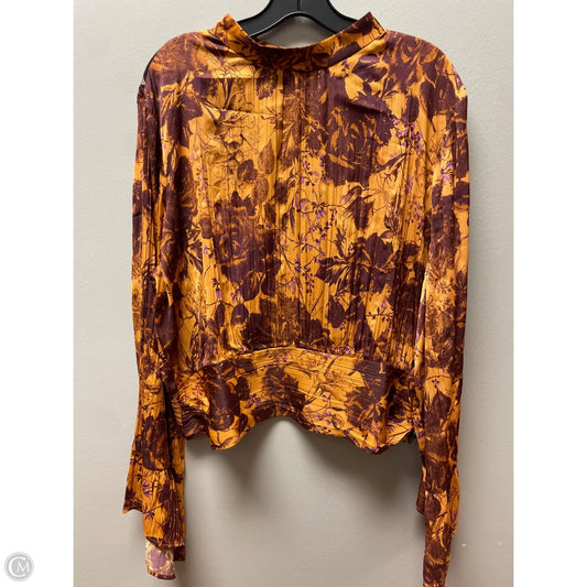 Top Long Sleeve By Anthropologie In Orange & Purple, Size: Xl