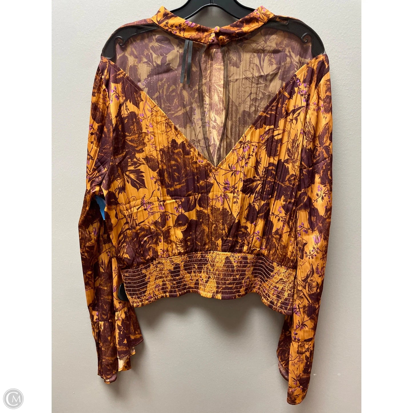 Top Long Sleeve By Anthropologie In Orange & Purple, Size: Xl