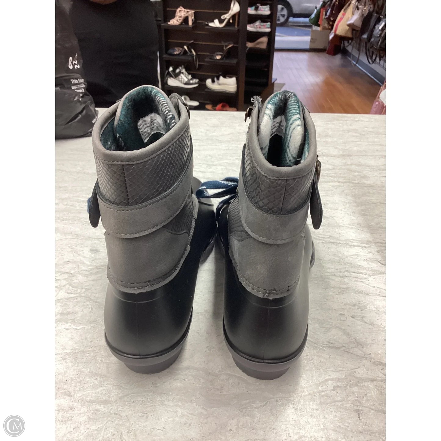 Boots Rain By Maurices In Black & Grey, Size: 9.5