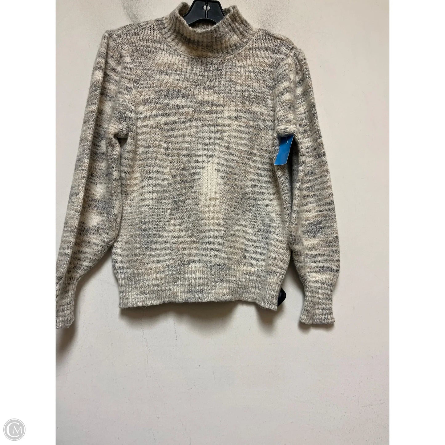 Sweater By Calvin Klein In Cream & Grey, Size: M