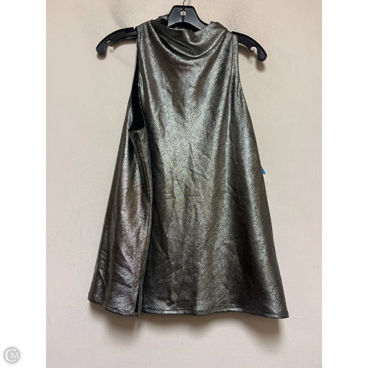 Top Sleeveless By Donna Karan In Silver, Size: L