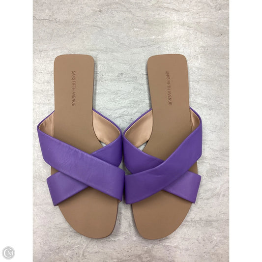 Sandals Flats By Saks Fifth Avenue In Purple, Size: 7