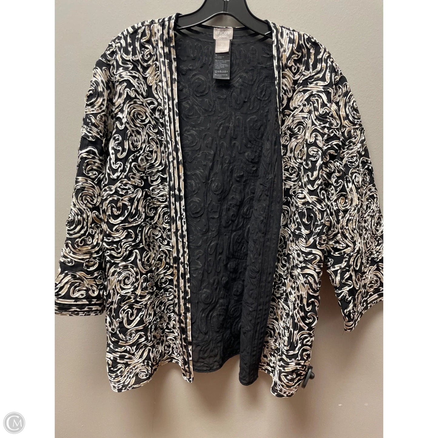 Blazer By Chicos In Black & Tan, Size: Xlp