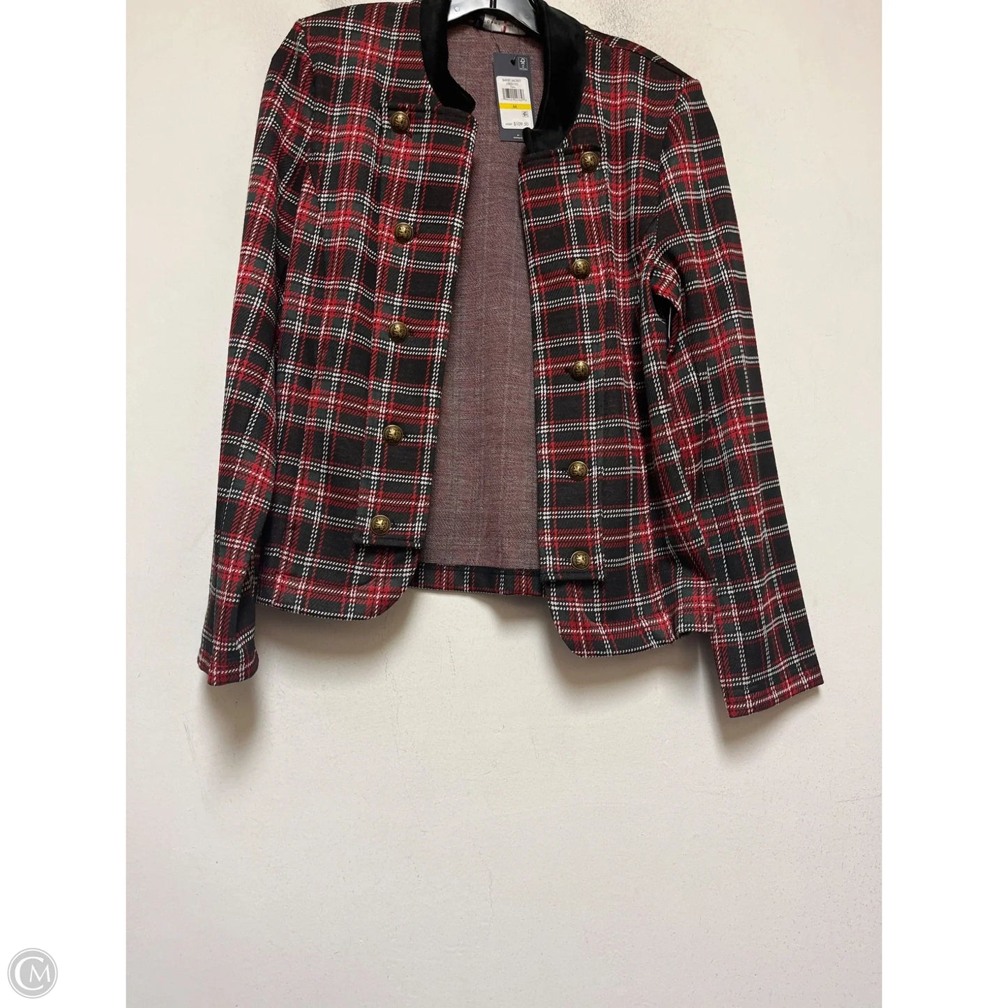 Blazer By Tommy Hilfiger In Plaid Pattern, Size: M