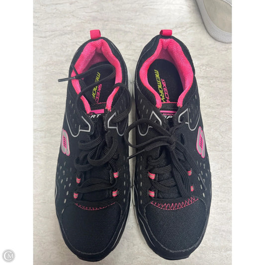 Shoes Athletic By Skechers In Black & Pink, Size: 7
