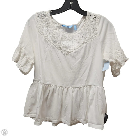 Top Short Sleeve By Draper James In White, Size: M