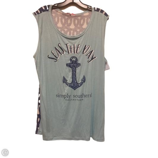 Top Sleeveless By Simply Southern In Purple, Size: 2x