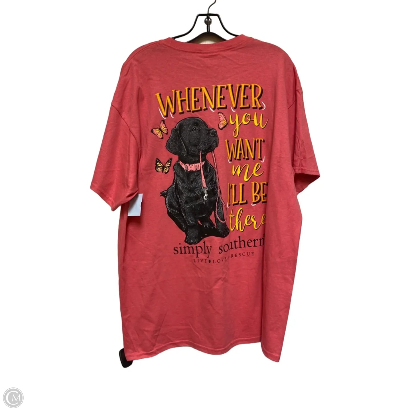 Top Short Sleeve By Simply Southern In Pink, Size: Xl