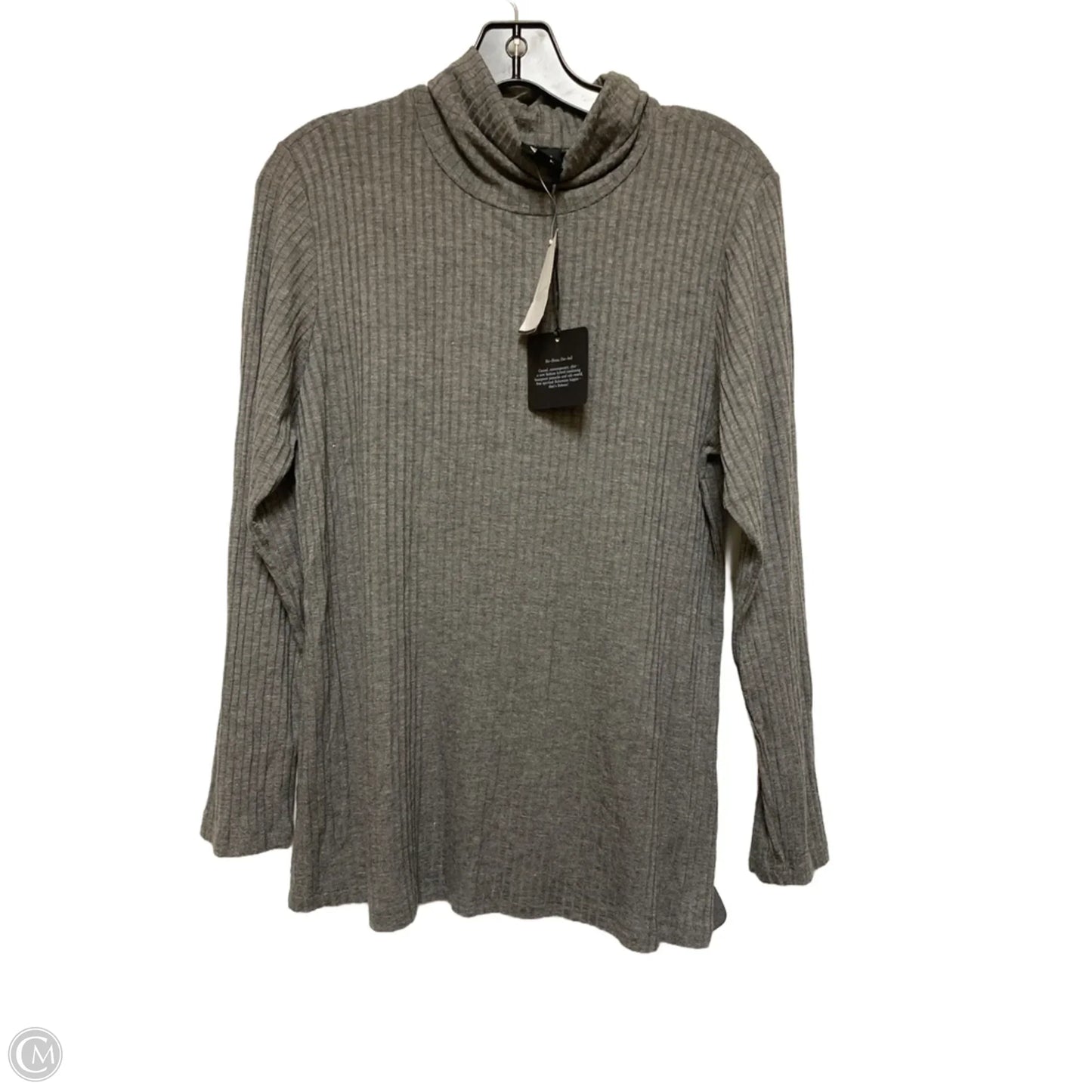 Top Long Sleeve By Bobeau In Grey, Size: Xl