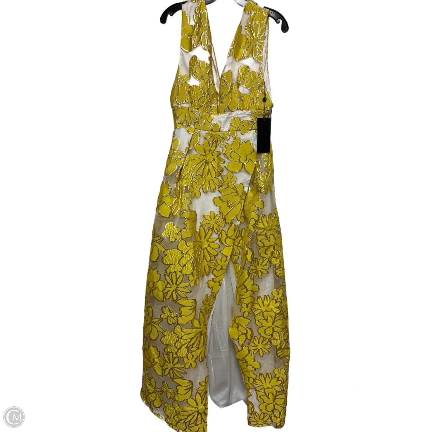 Dress Party Long By Fashion Nova In White & Yellow, Size: M