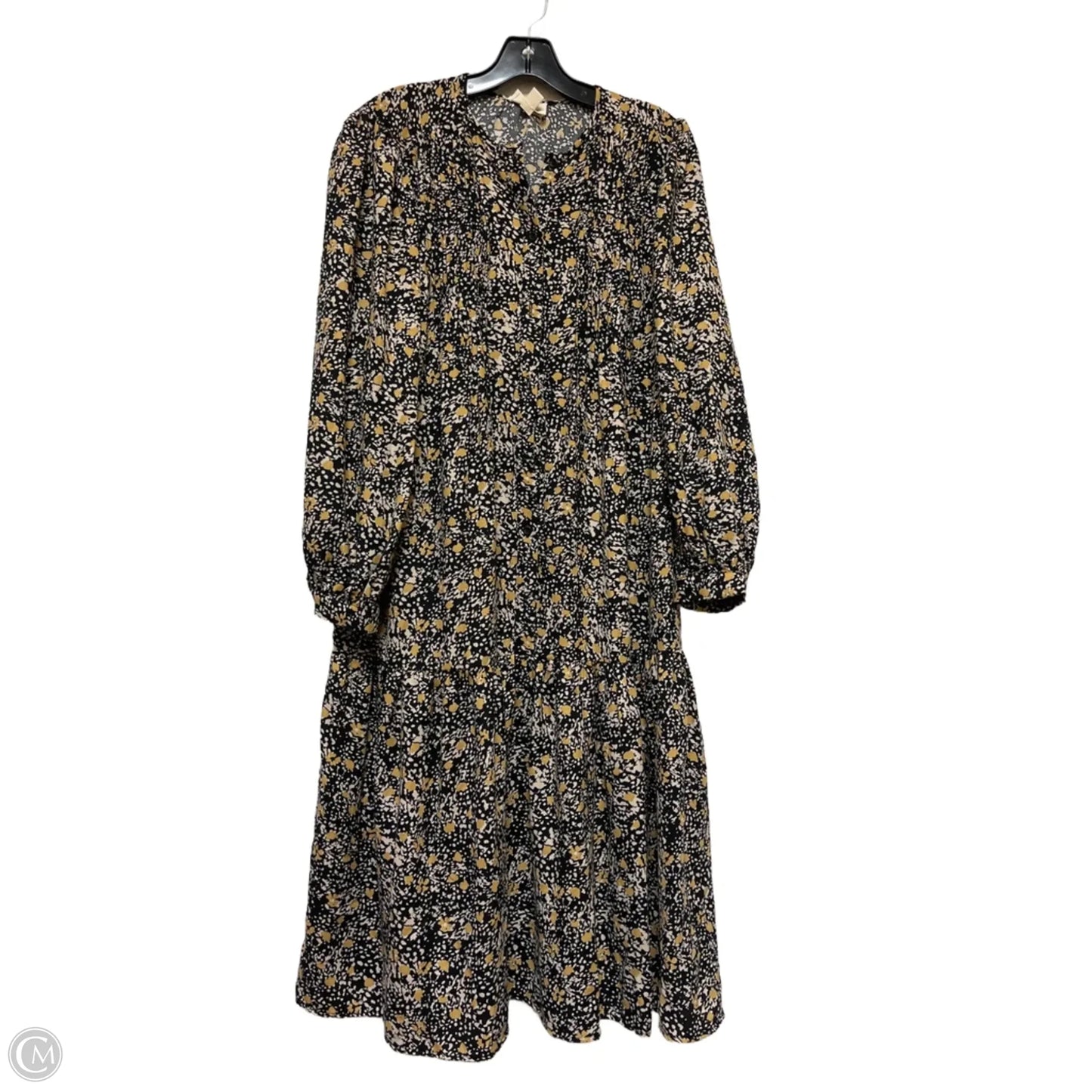 Dress Casual Midi By Clothes Mentor In Black & Yellow, Size: S