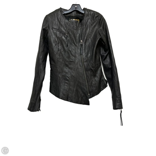 Jacket Leather By Top Shop In Black, Size: M