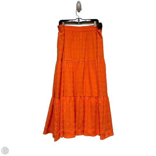 Skirt Midi By Clothes Mentor In Orange, Size: 18