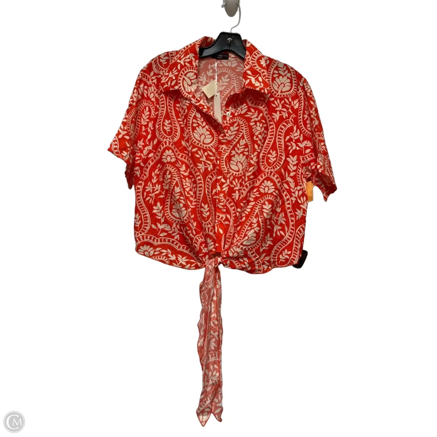 Top Short Sleeve By Clothes Mentor In Cream & Orange, Size: Xl